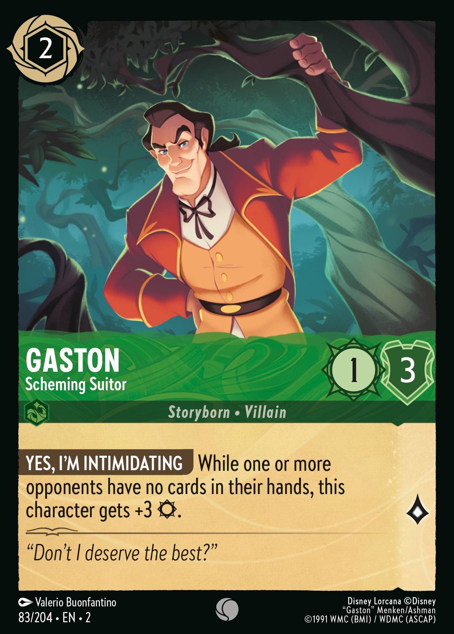 Gaston - Scheming Suitor - Common Lorcana Card