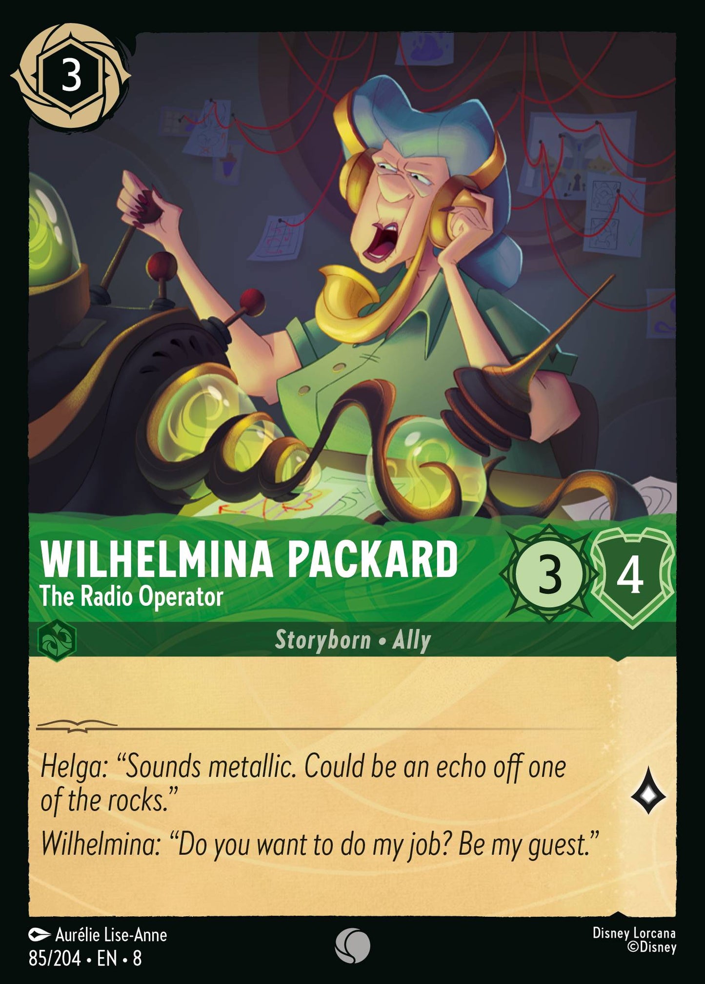 Wilhelmina Packard - The Radio Operator - Common Lorcana Card