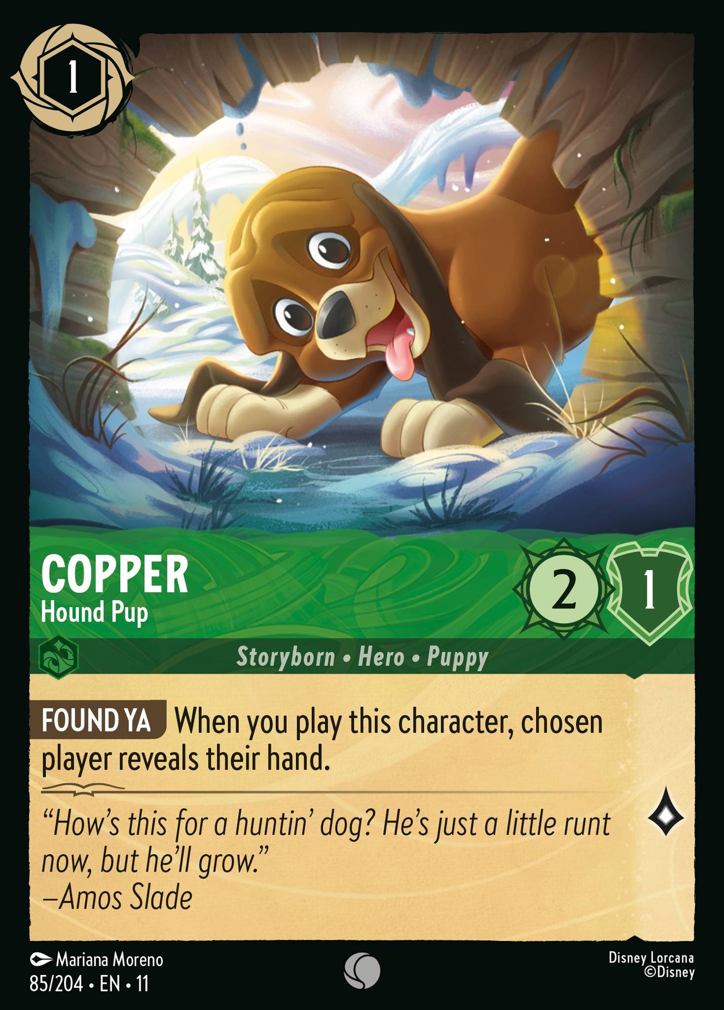 Copper - Hound Pup - Common Lorcana Card