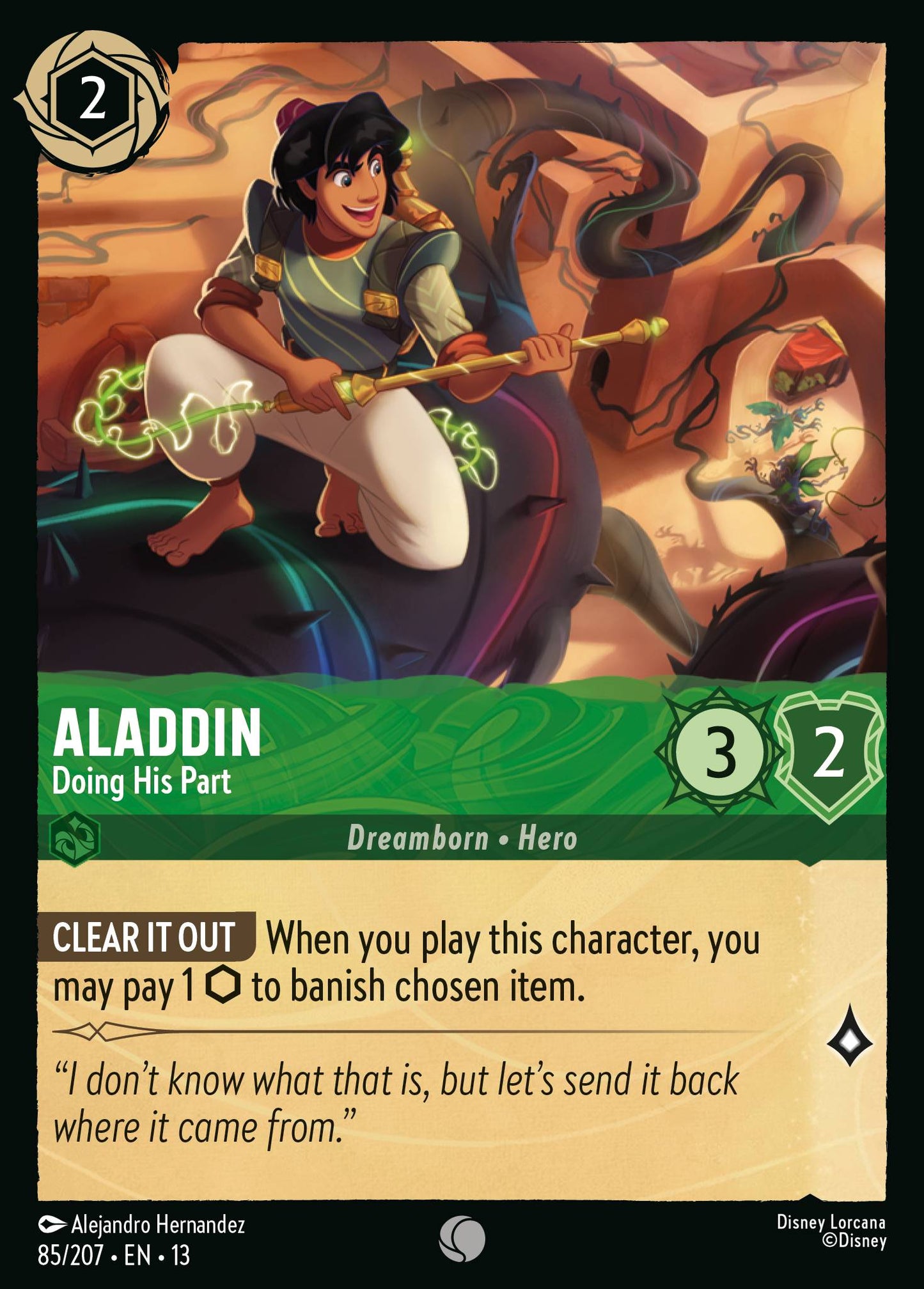 Aladdin - Doing His Part - Common Lorcana Card