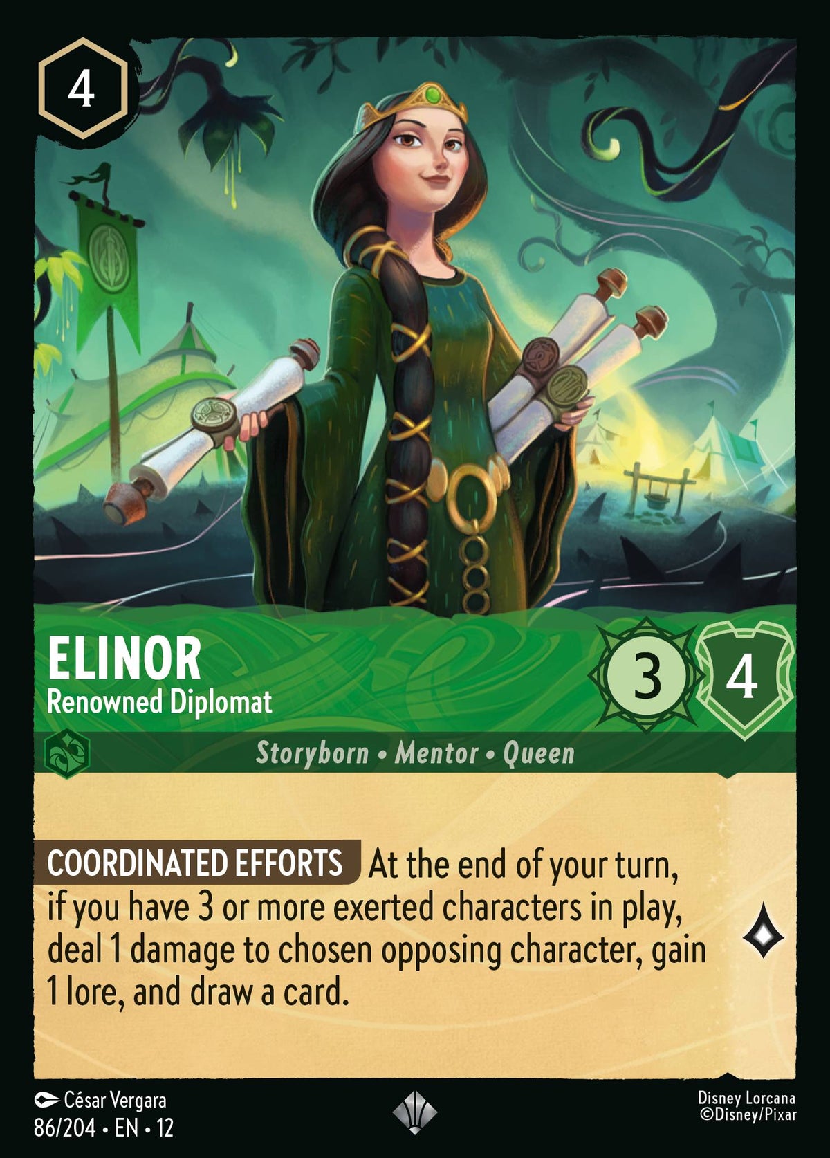 Elinor - Renowned Diplomat - Super Rare Lorcana Card