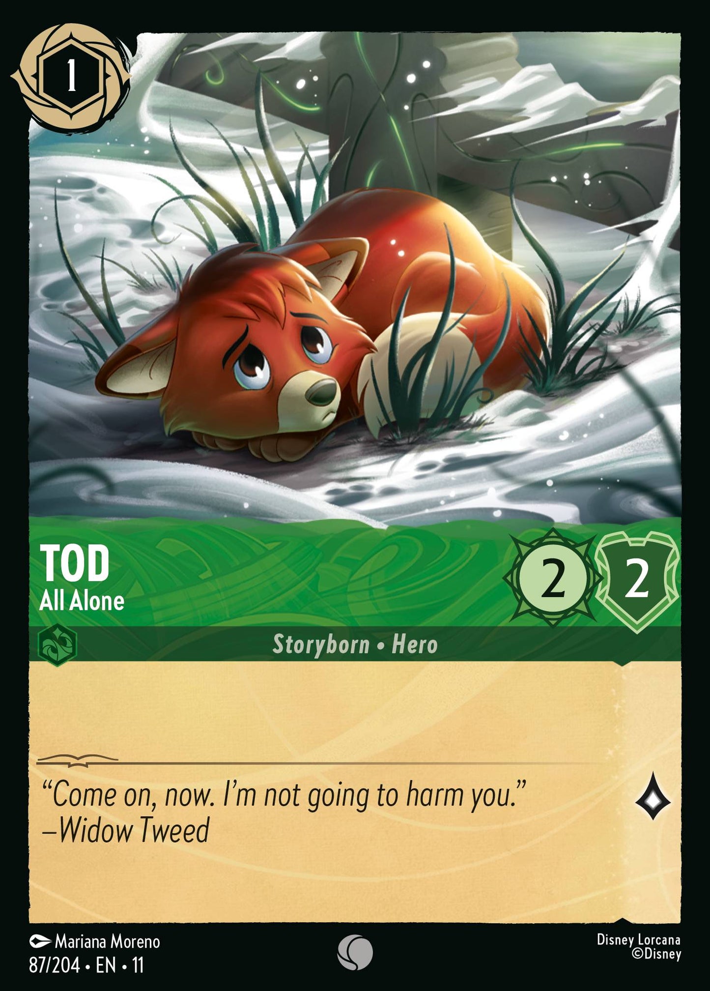 Tod - All Alone - Common Lorcana Card