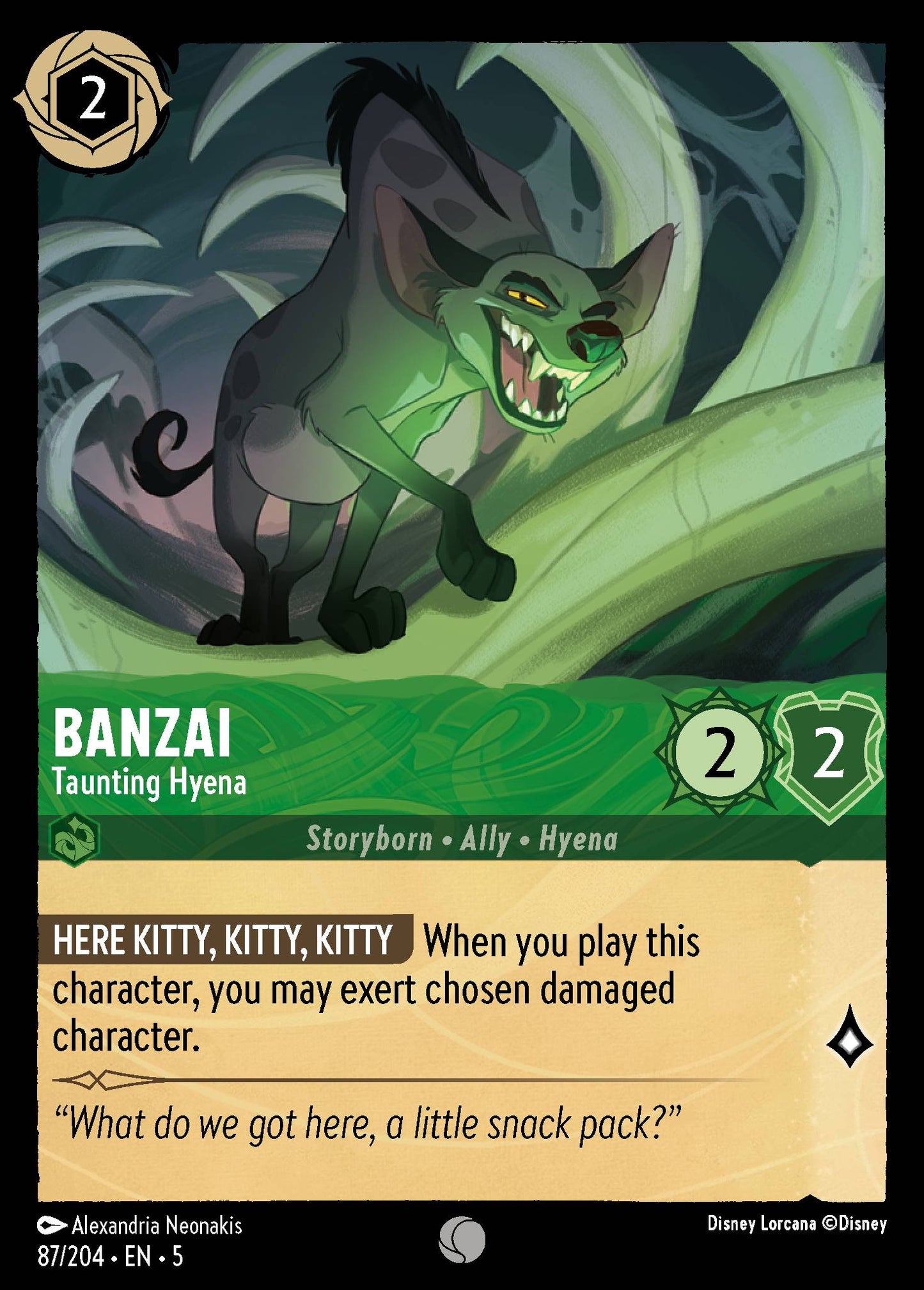 Banzai - Taunting Hyena - Common Lorcana Card