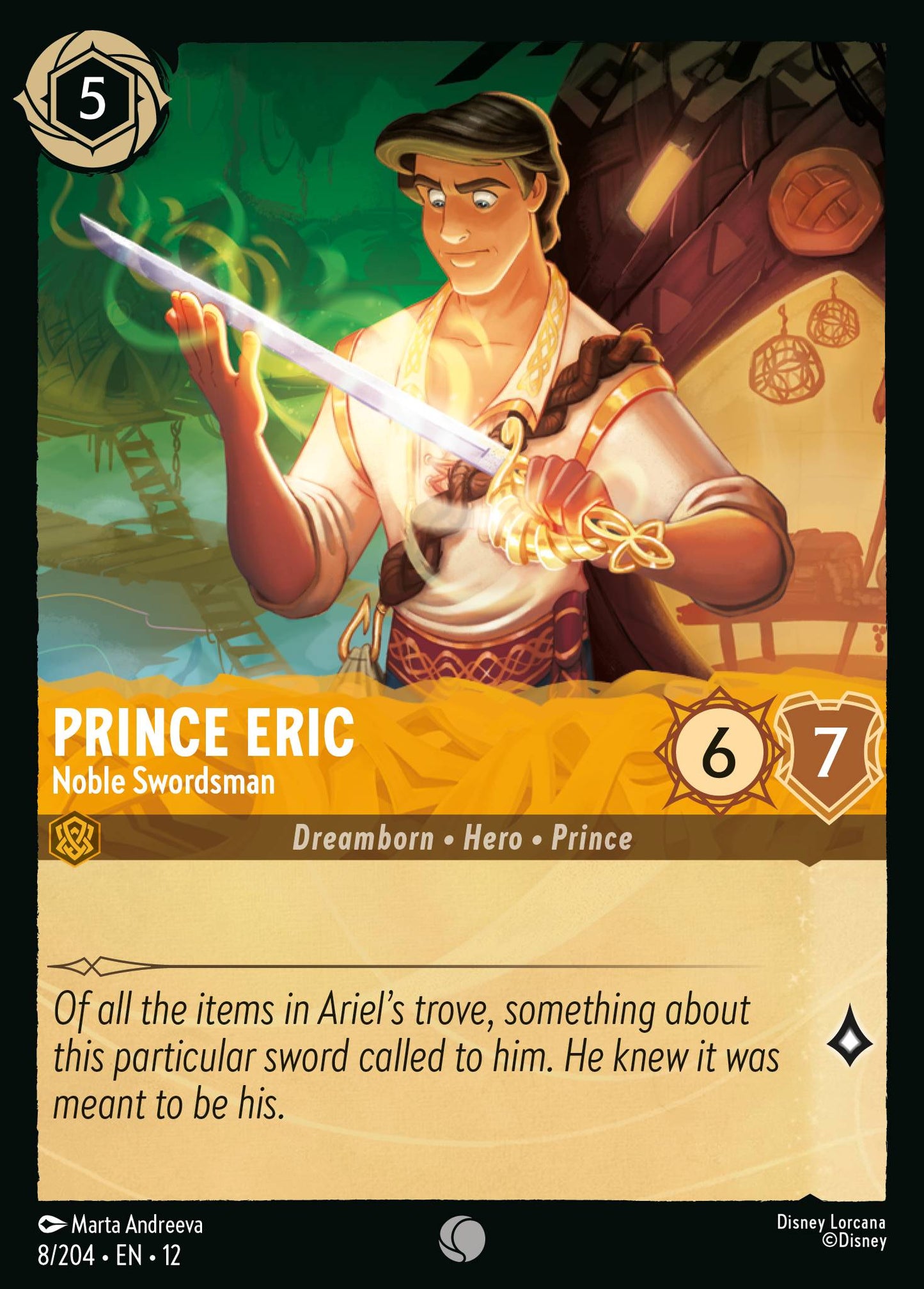 Prince Eric - Noble Swordsman - Common Lorcana Card