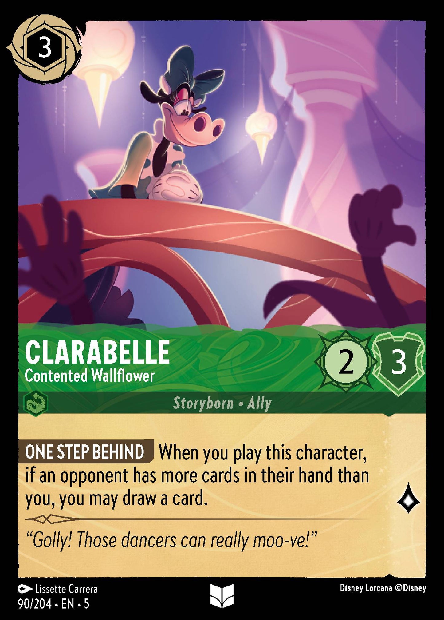 Clarabelle - Contented Wallflower - Uncommon Lorcana Card