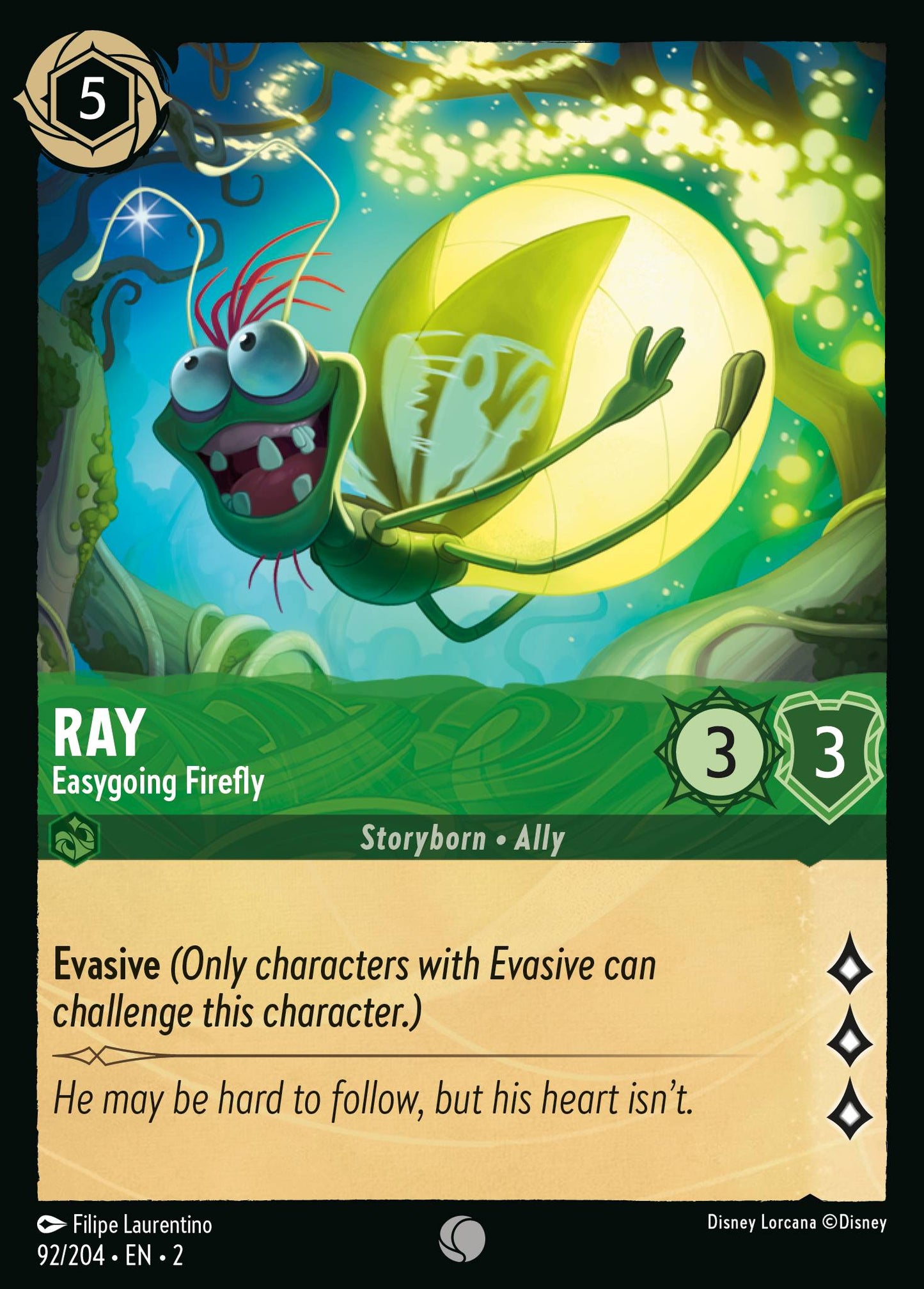 Ray - Easygoing Firefly - Common Lorcana Card
