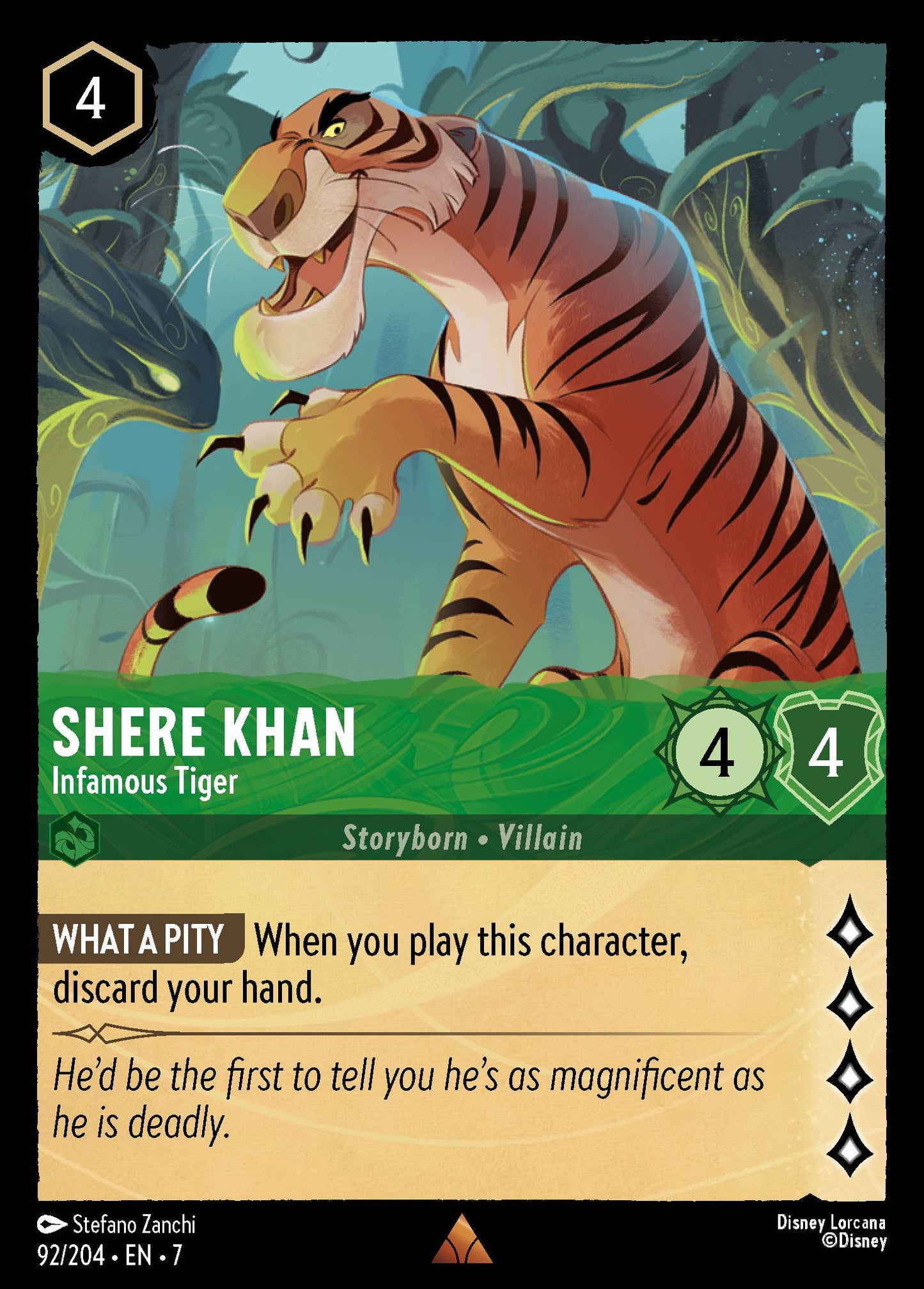 Shere Khan - Infamous Tiger - Rare Lorcana Card