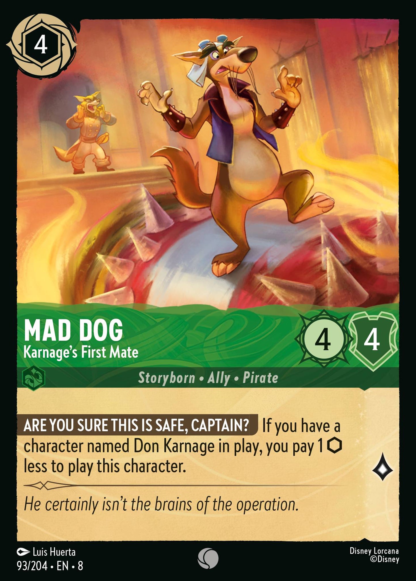 Mad Dog - Karnage's First Mate - Common Lorcana Card