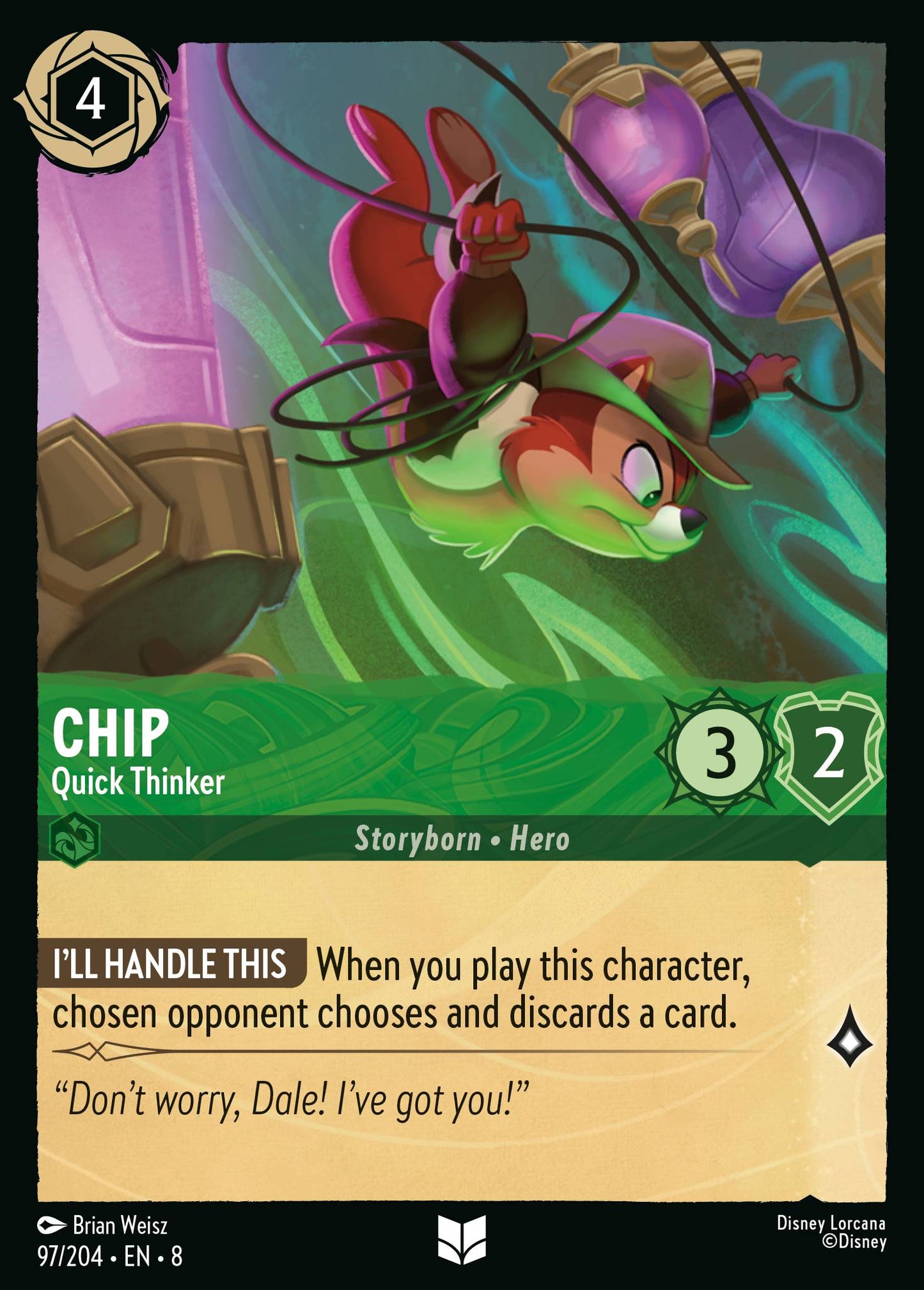 Chip - Quick Thinker - Uncommon Lorcana Card