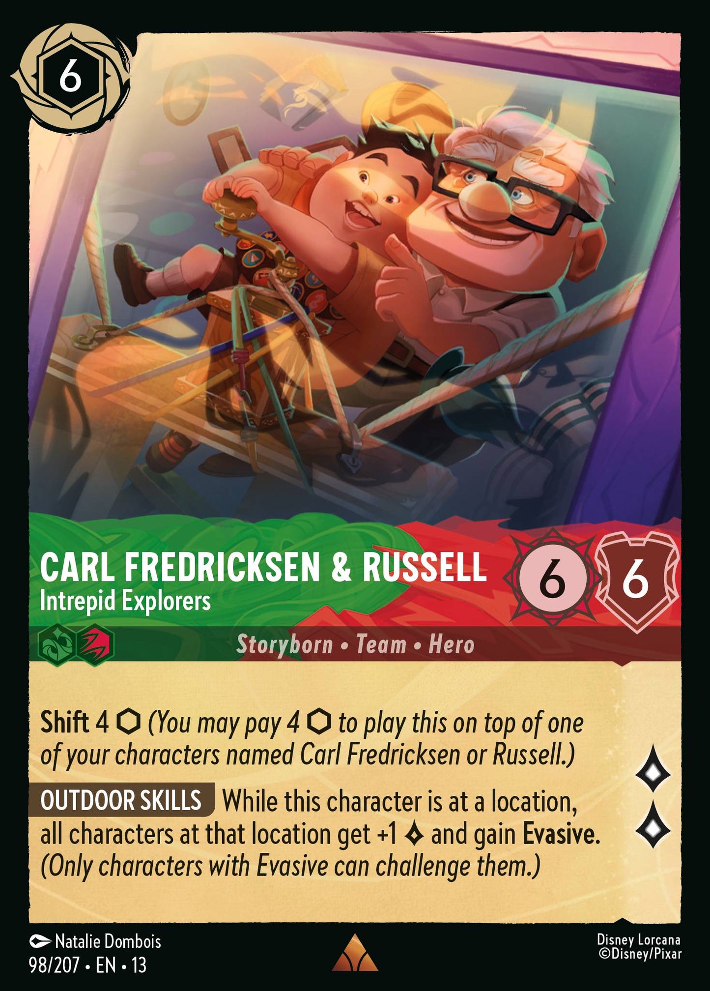 Carl Fredricksen & Russell - Intrepid Explorers - Rare Lorcana Card