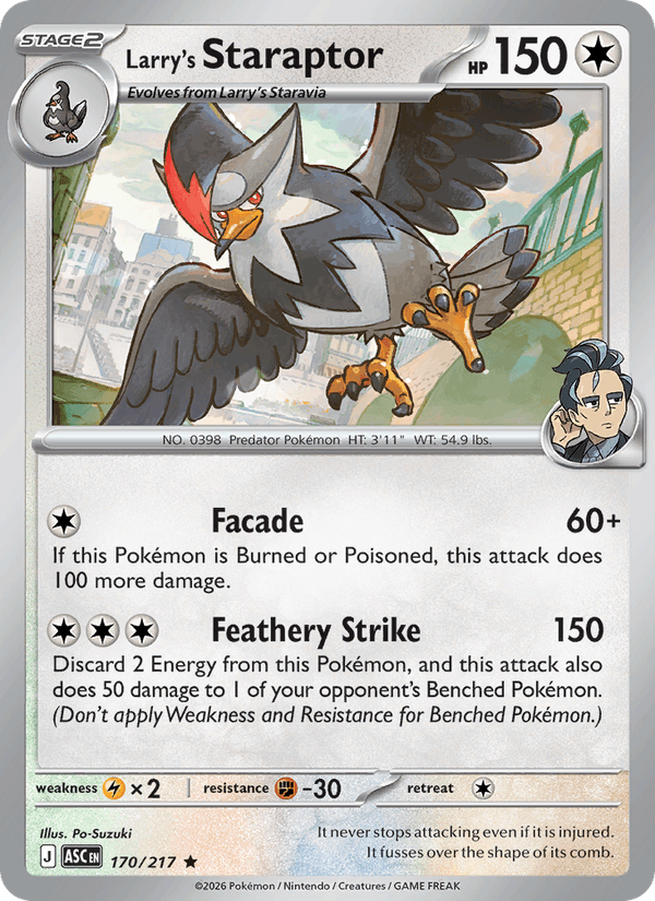 Larry's Staraptor - 170/217 (Energy Symbol Pattern)