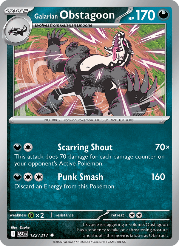 Galarian Obstagoon - 132/217 (Dusk Ball)