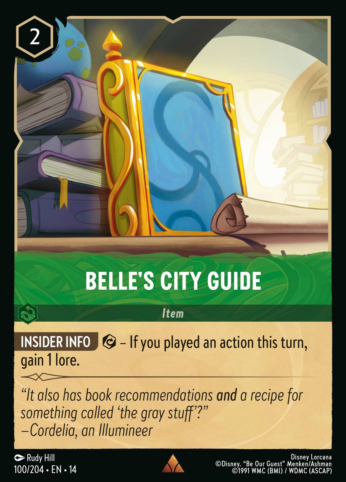 Belle's City Guide - Rare Lorcana Card