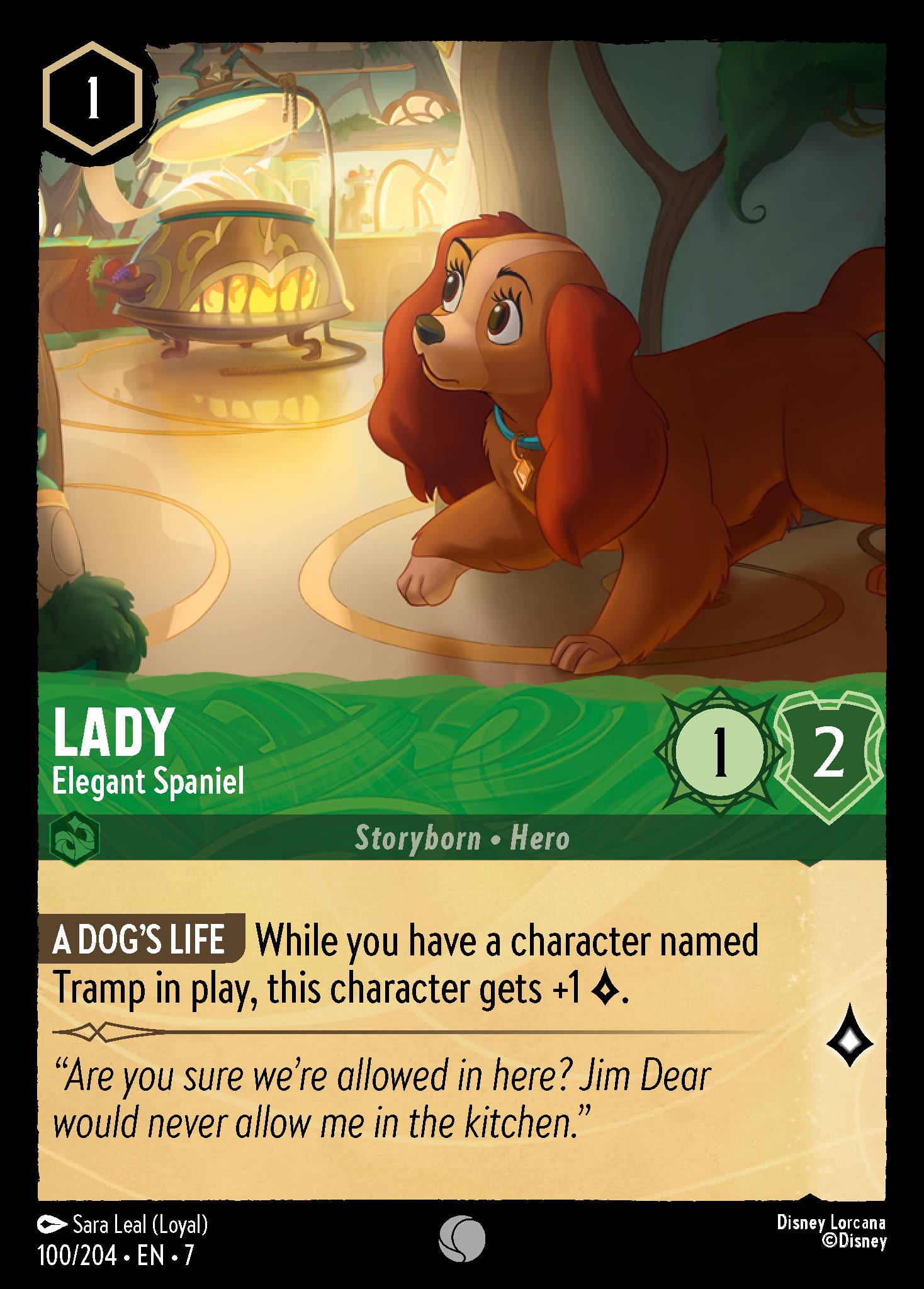 Lady - Elegant Spaniel - Common Lorcana Card