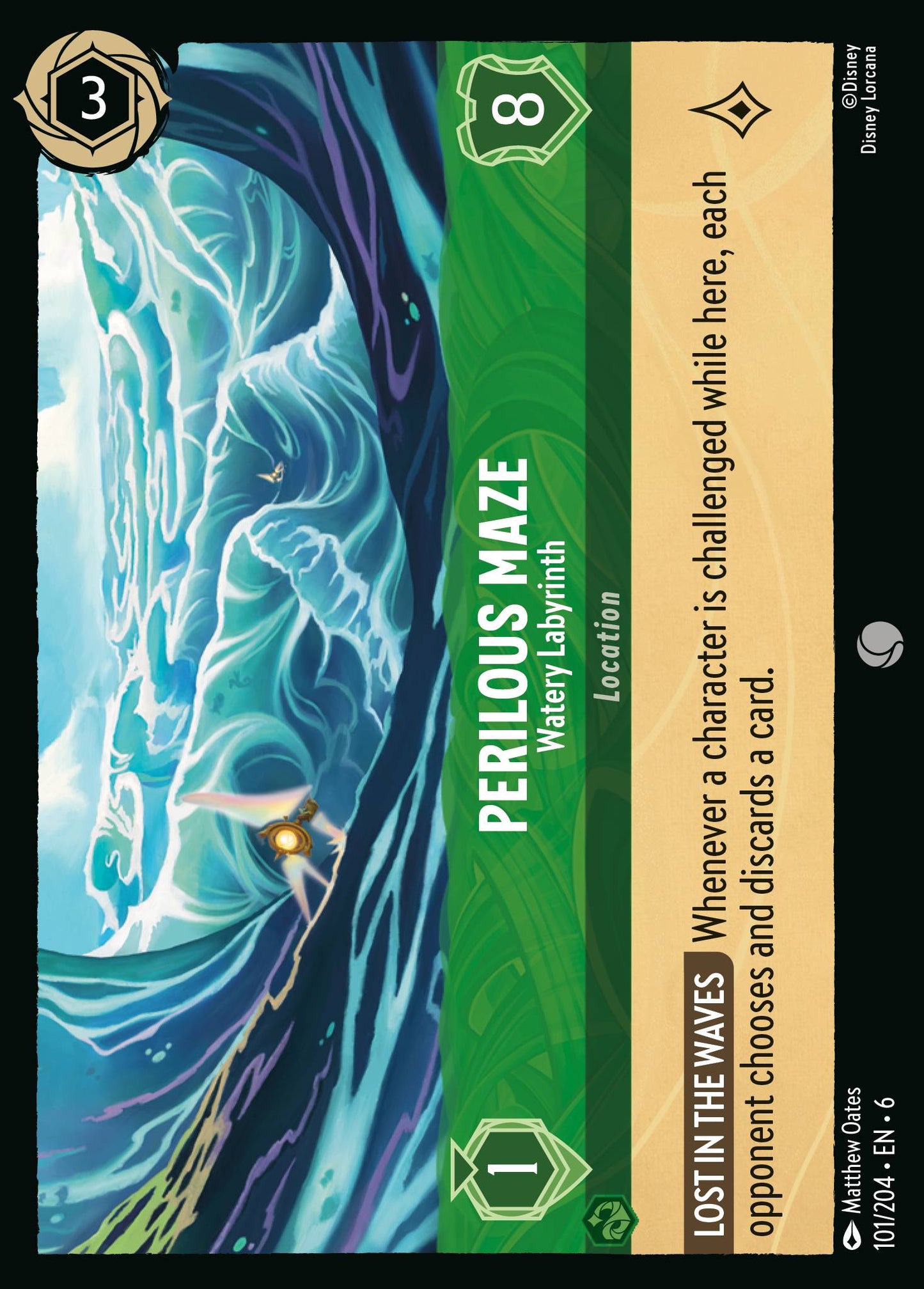 Perilous Maze - Watery Labyrinth - Common Lorcana Card