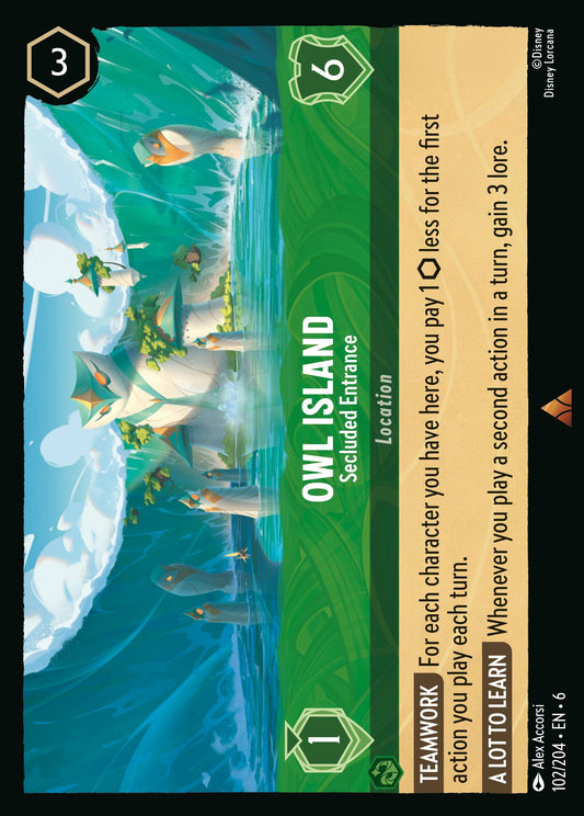 Owl Island - Secluded Entrance - Rare Lorcana Card