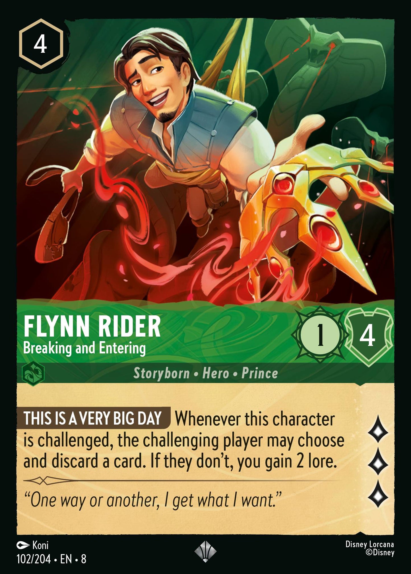 Flynn Rider - Breaking and Entering - Super Rare Lorcana Card