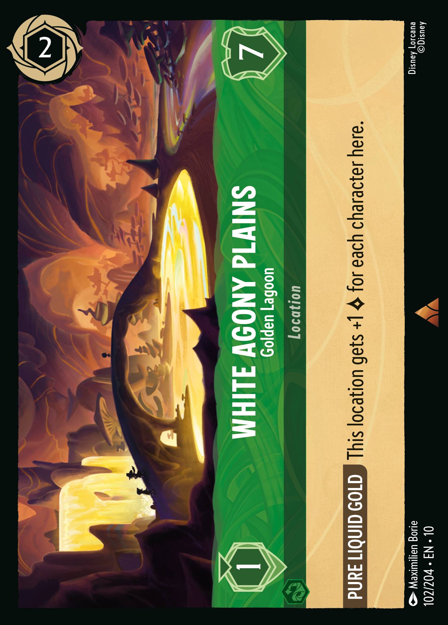 White Agony Plains - Golden Lagoon - Rare Lorcana Card