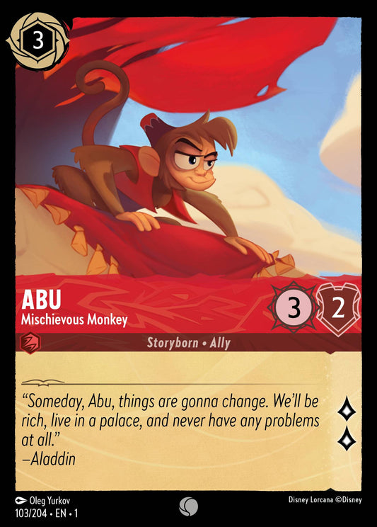 Abu - Mischievous Monkey - Common Lorcana Card