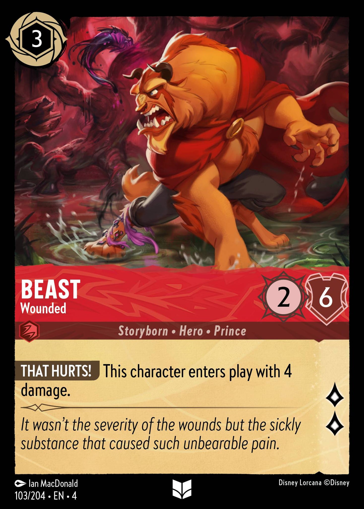 Beast - Wounded - Uncommon Lorcana Card