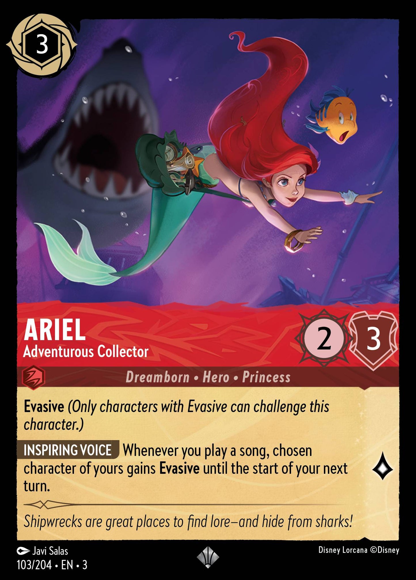 Ariel - Adventurous Collector - Super Rare Lorcana Card