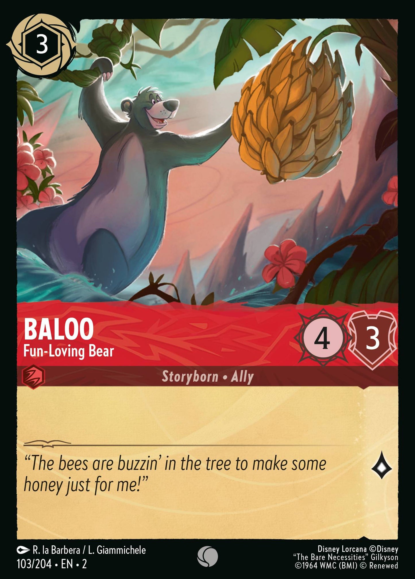 Baloo - Fun-Loving Bear - Common Lorcana Card