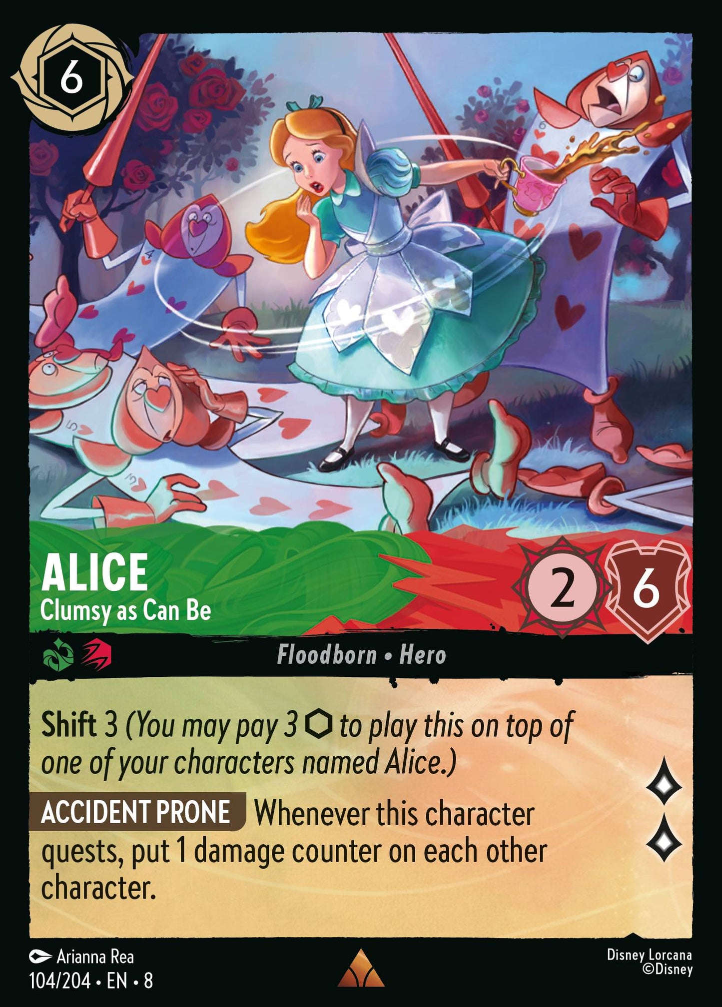 Alice - Clumsy as Can Be - Rare Lorcana Card