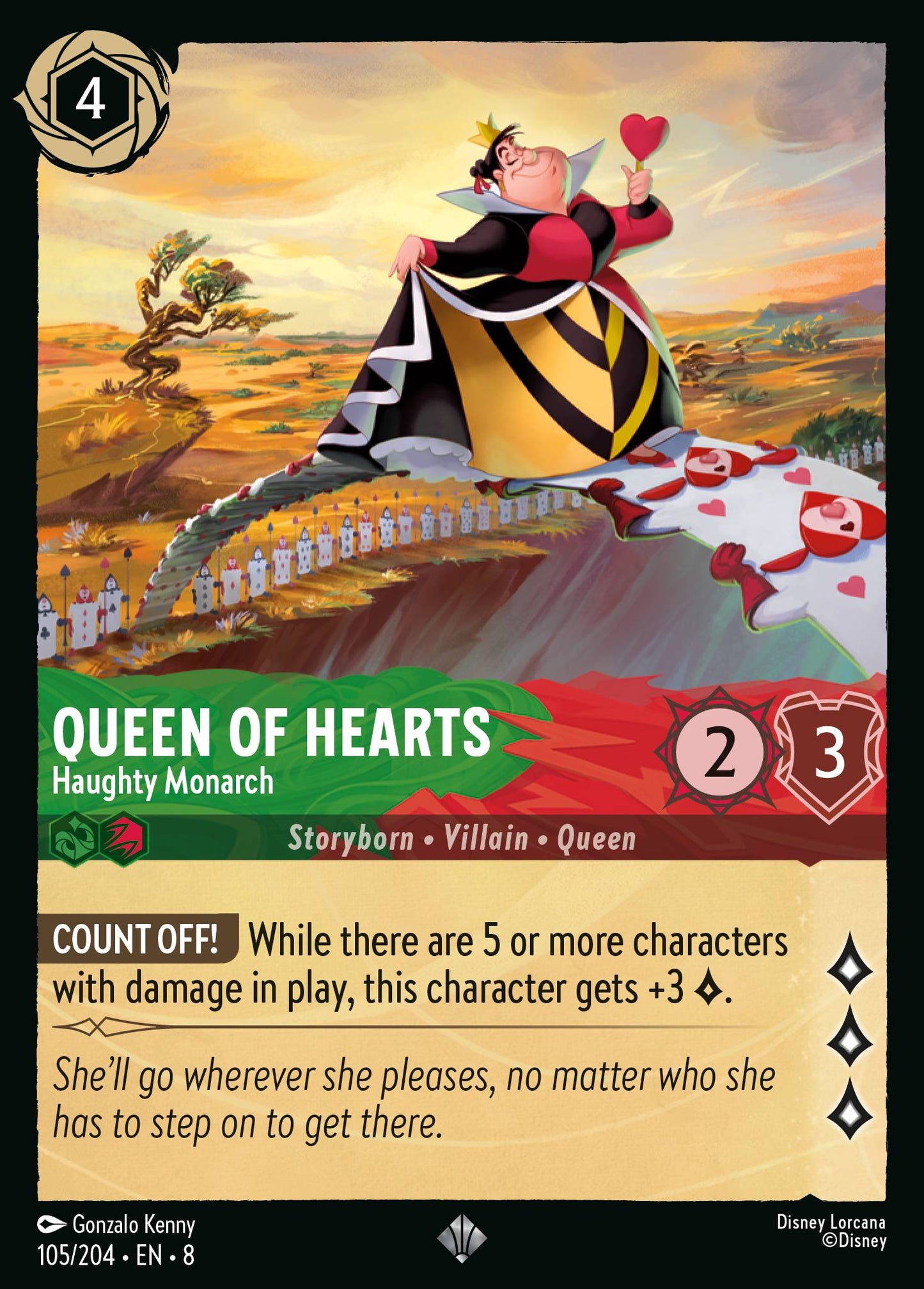 Queen of Hearts - Haughty Monarch - Super Rare Lorcana Card