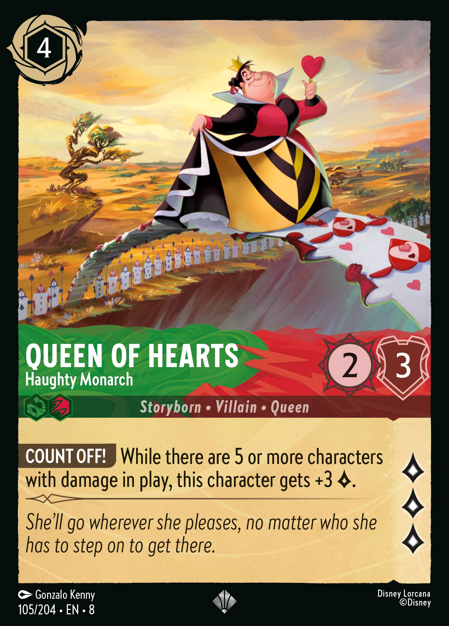 Queen of Hearts - Haughty Monarch - Super Rare Lorcana Card
