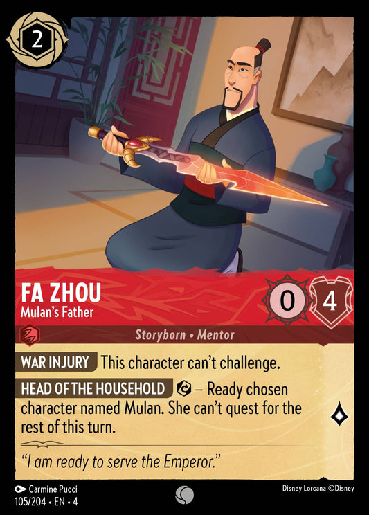 Fa Zhou - Mulan's Father - Common Lorcana Card