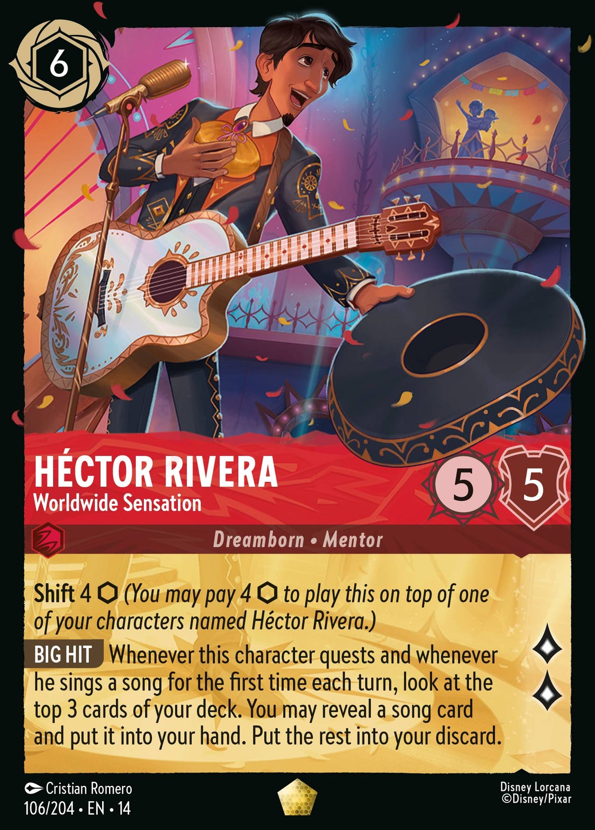 Héctor Rivera - Worldwide Sensation - Legendary Lorcana Card