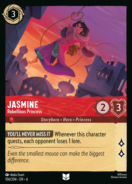 Jasmine - Rebellious Princess - Uncommon Lorcana Card