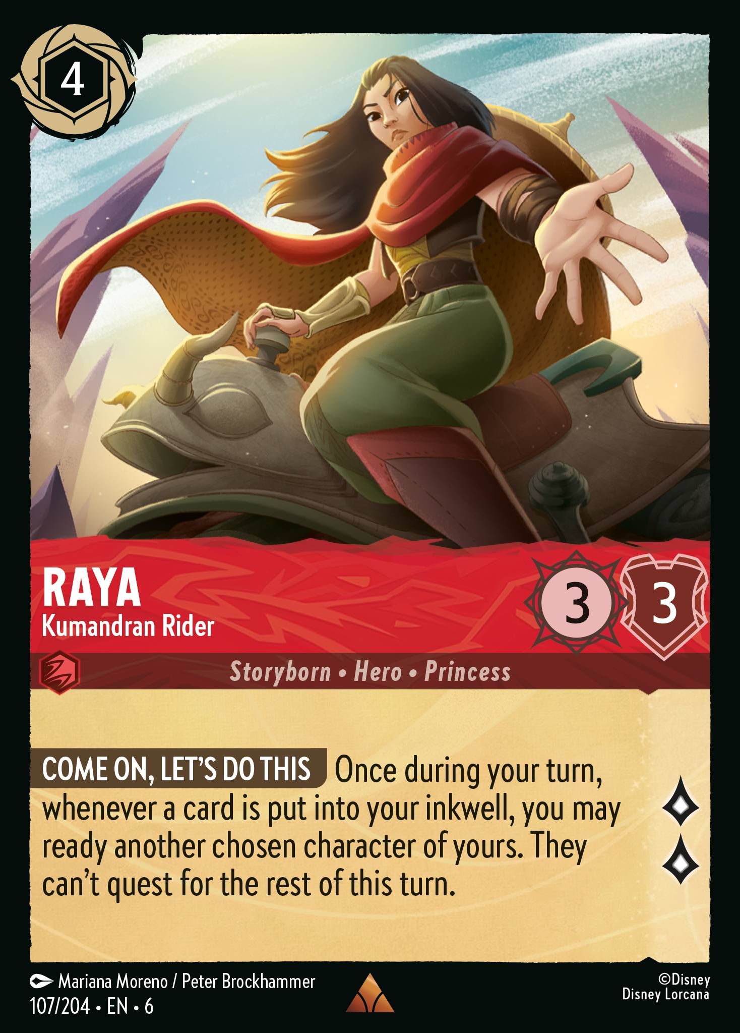 Raya - Kumandran Rider - Rare Lorcana Card