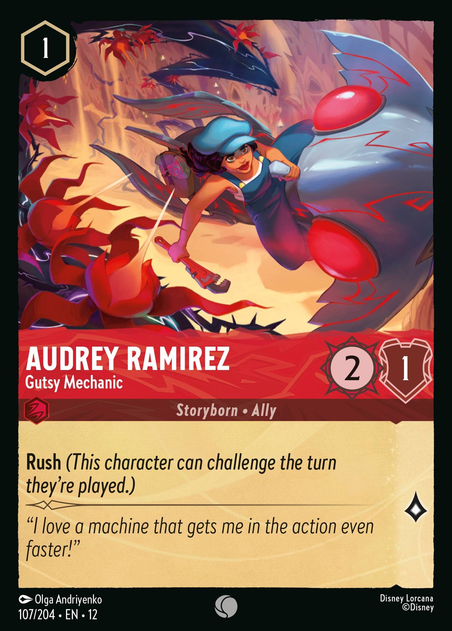 Audrey Ramirez - Gutsy Mechanic - Common Lorcana Card