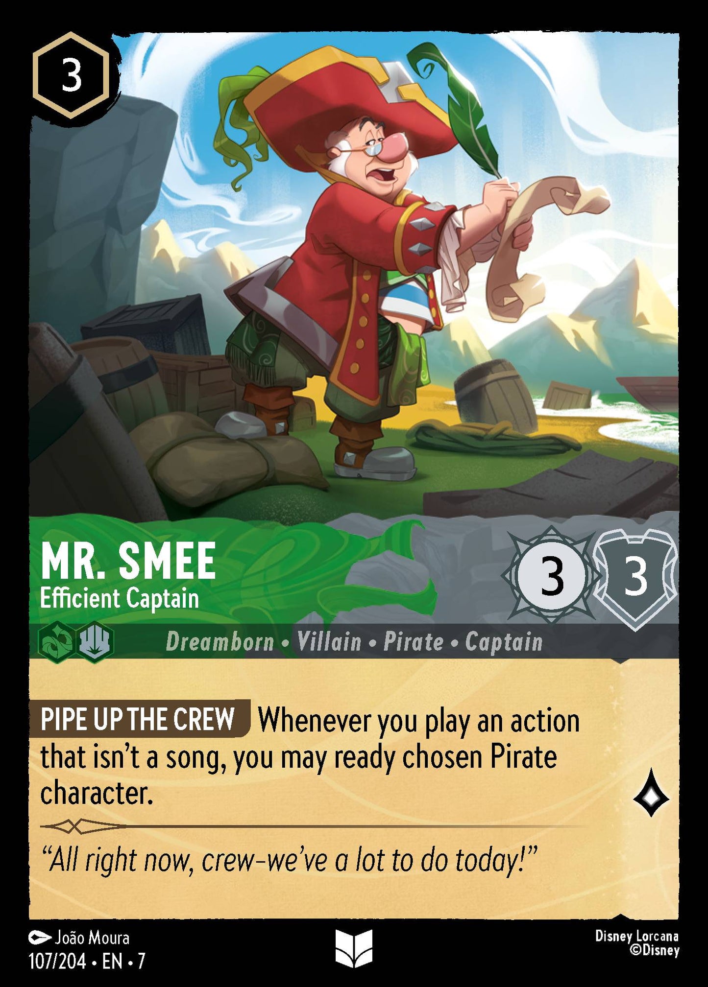 Mr. Smee - Efficient Captain - Uncommon Lorcana Card