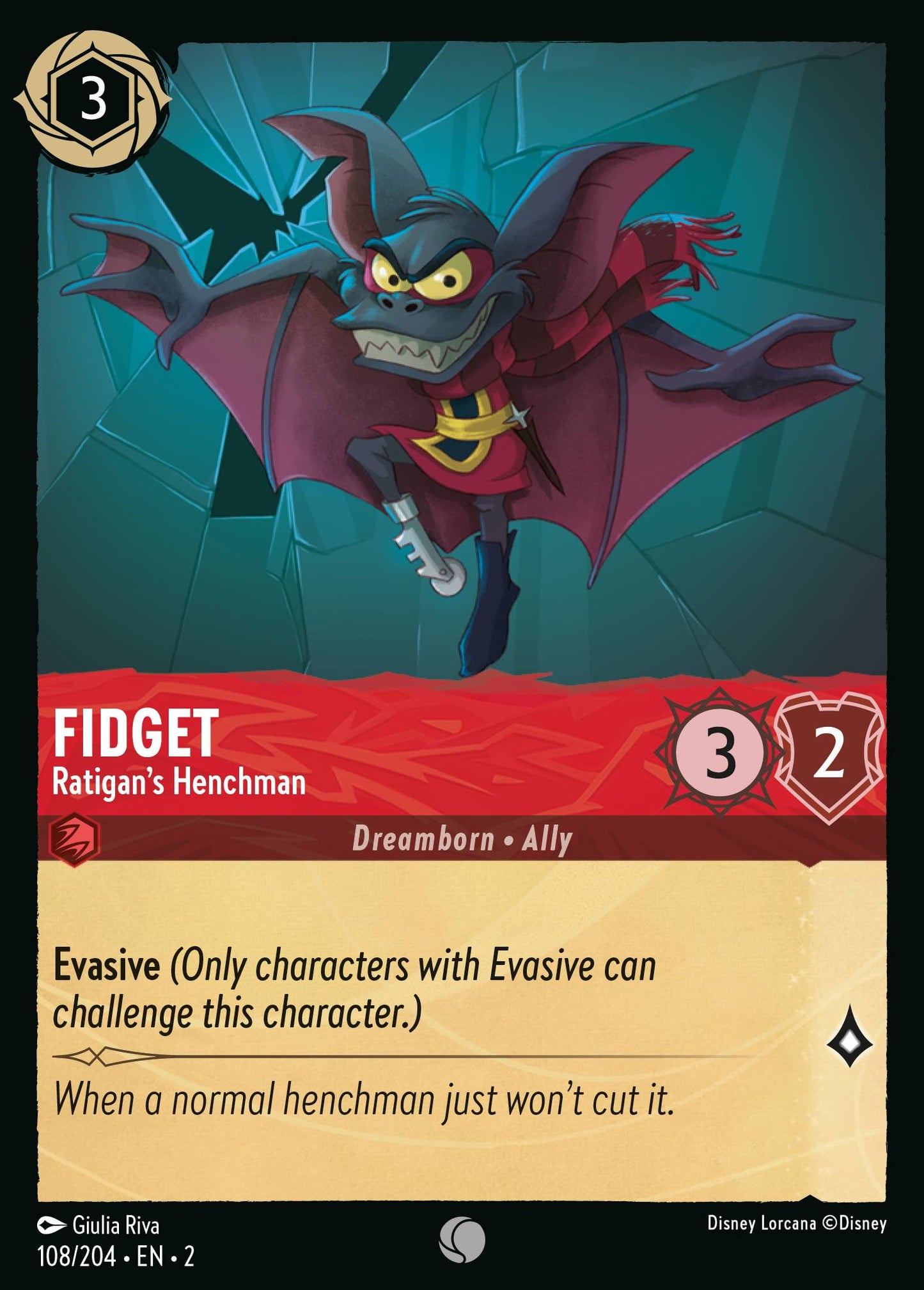 Fidget - Ratigan's Henchman - Common Lorcana Card