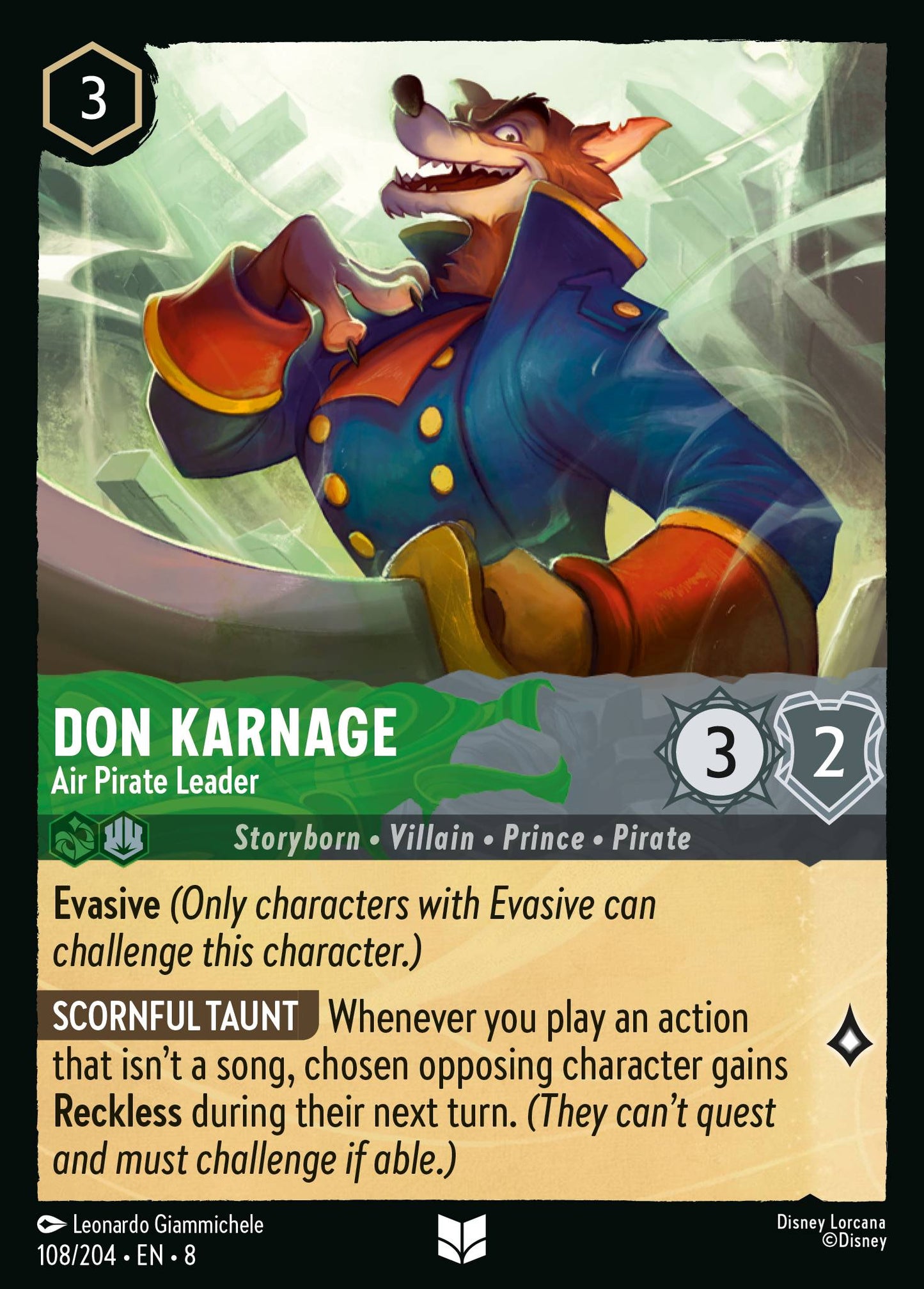 Don Karnage - Air Pirate Leader - Uncommon Lorcana Card