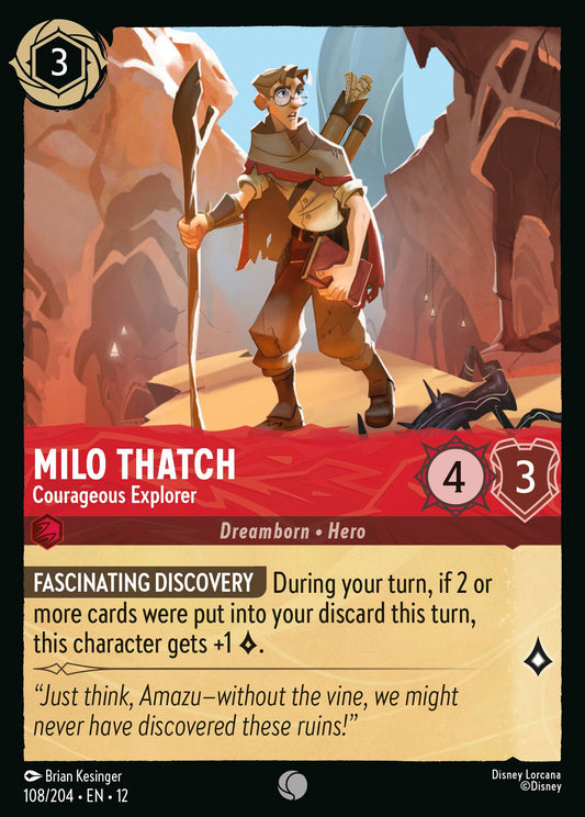 Milo Thatch - Courageous Explorer - Common Lorcana Card