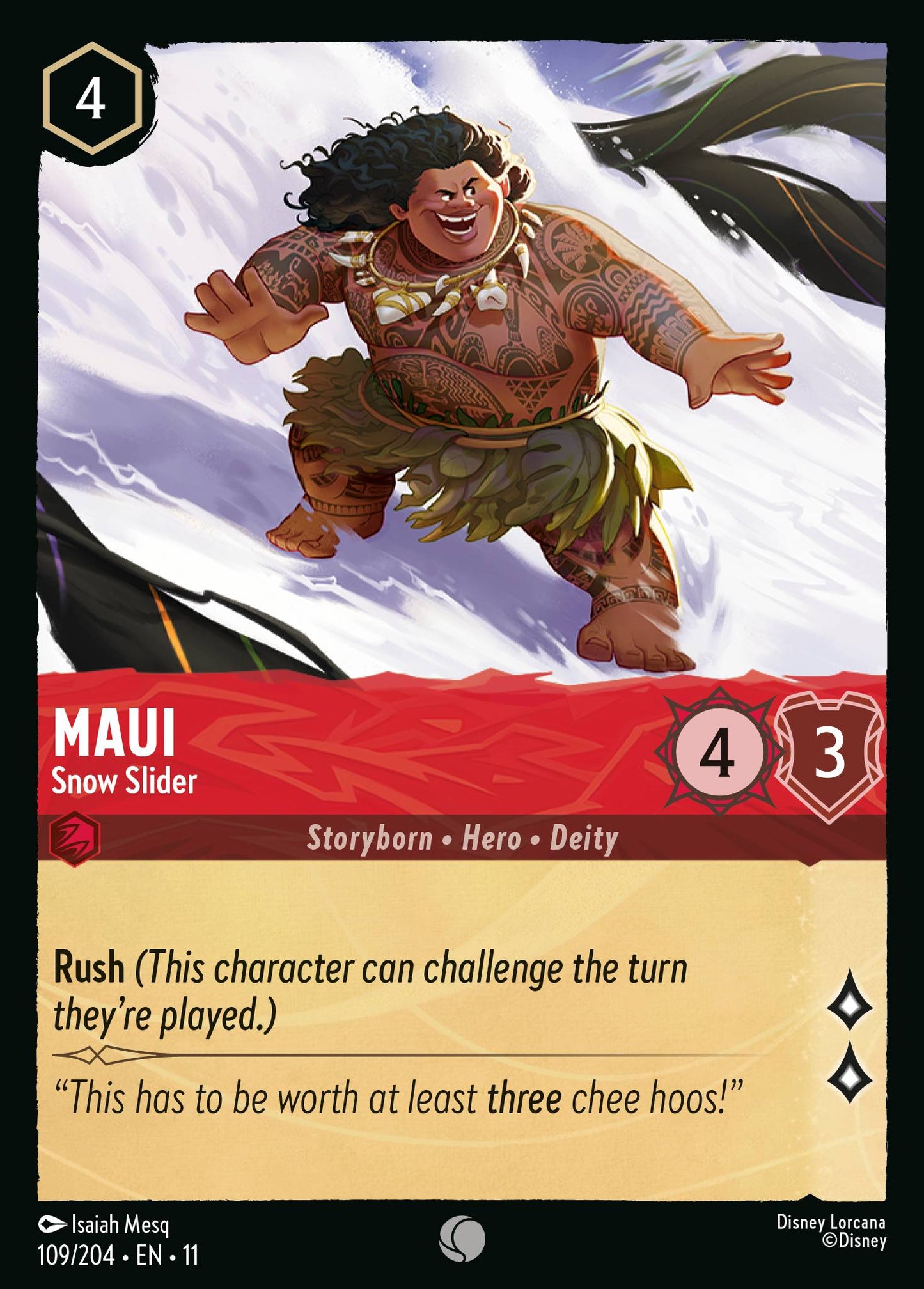 Maui - Snow Slider - Common Lorcana Card