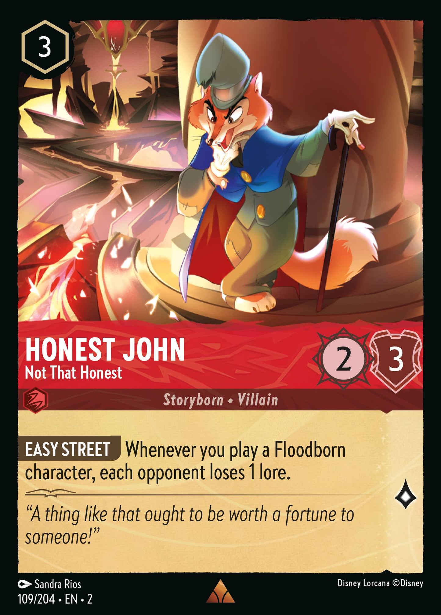 Honest John - Not That Honest - Rare Lorcana Card