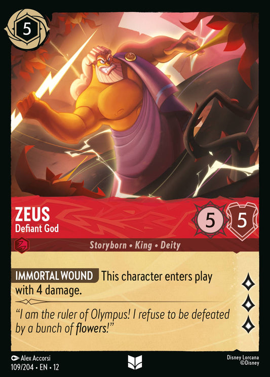 Zeus - Defiant God - Uncommon Lorcana Card