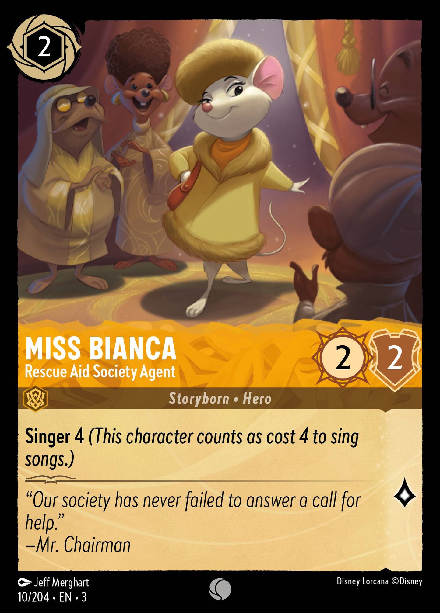 Miss Bianca - Rescue Aid Society Agent - Common Lorcana Card