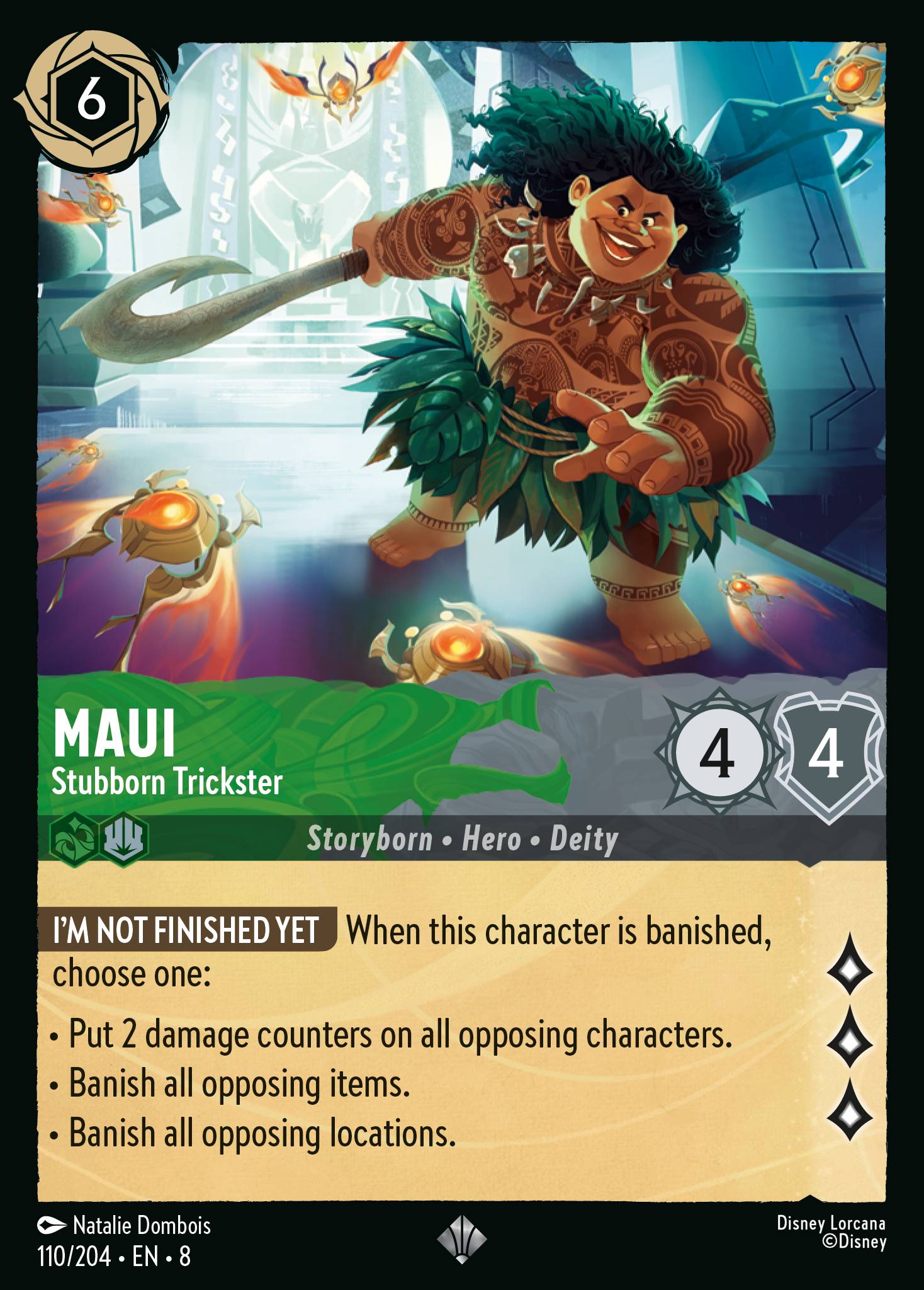 Maui - Stubborn Trickster - Super Rare Lorcana Card