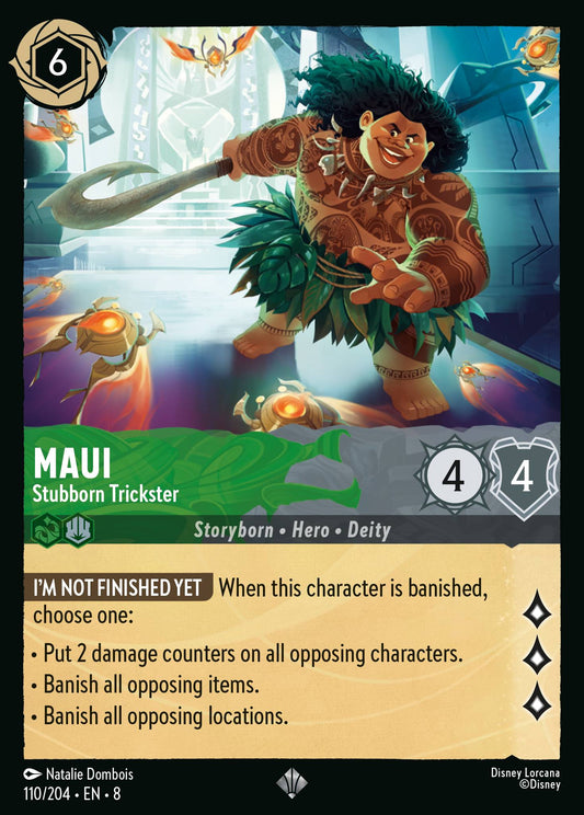 Maui - Stubborn Trickster - Super Rare Lorcana Card