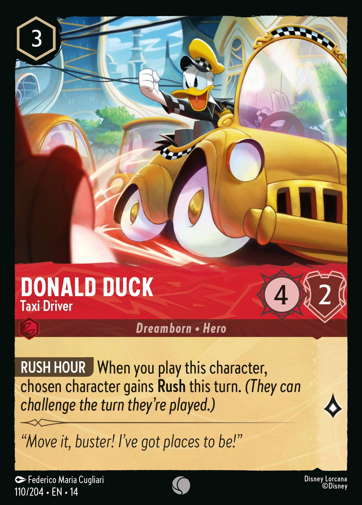 Donald Duck - Taxi Driver - Common Lorcana Card
