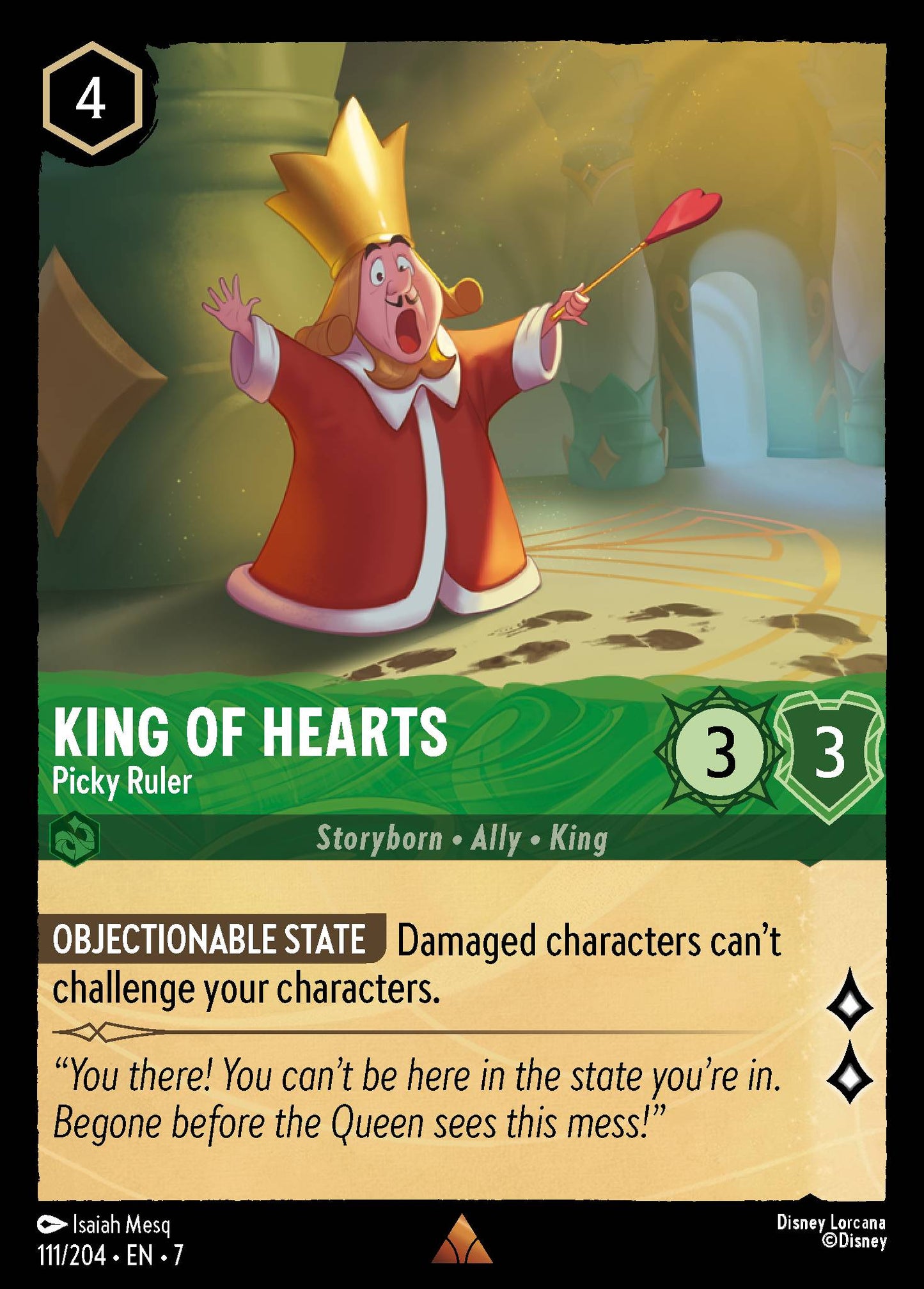 King of Hearts - Picky Ruler - Rare Lorcana Card