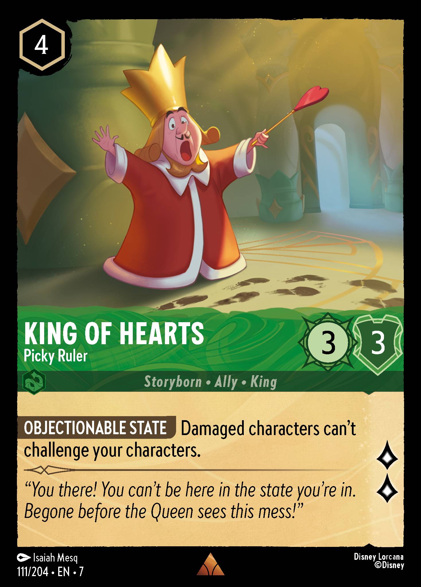 King of Hearts - Picky Ruler - Rare Lorcana Card