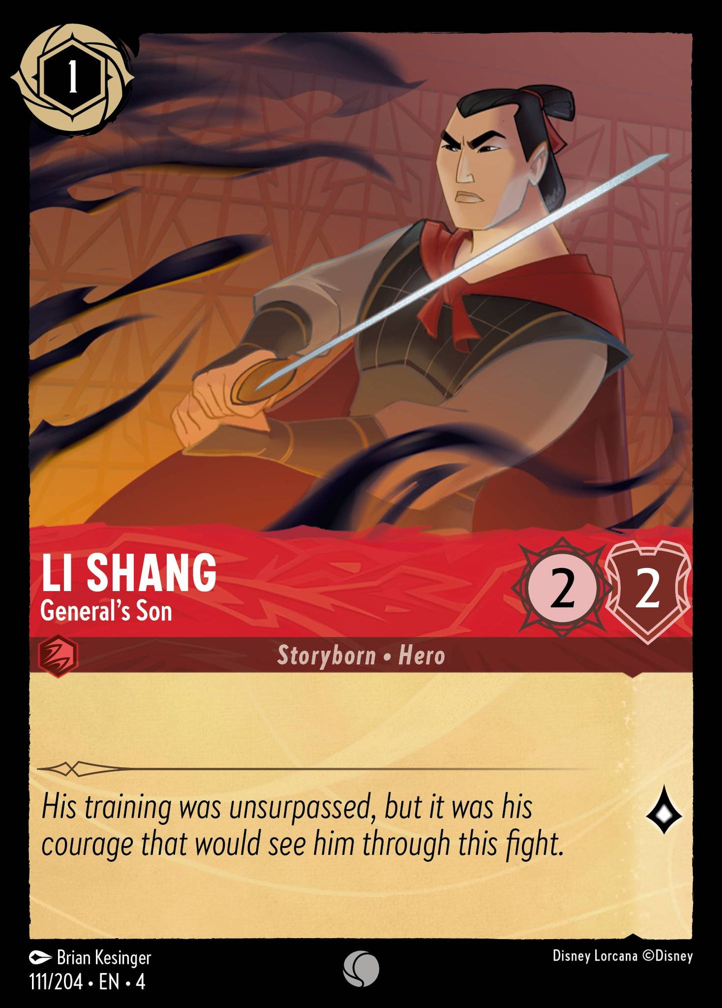 Li Shang - General's Son - Common Lorcana Card