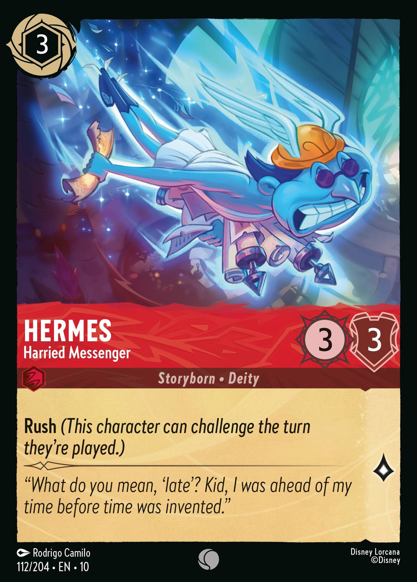 Hermes - Harried Messenger - Common Lorcana Card