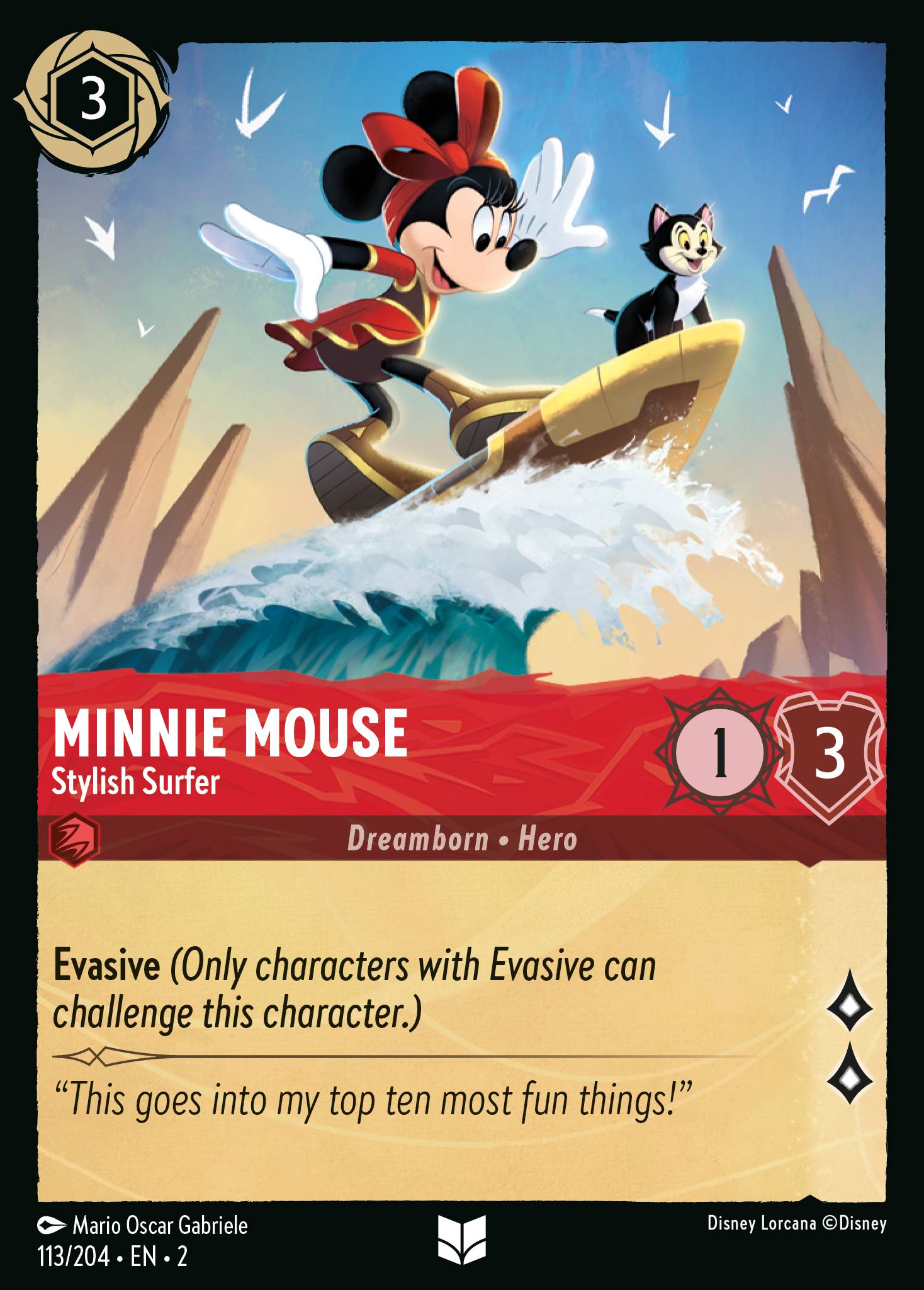 Minnie Mouse - Stylish Surfer - Uncommon Lorcana Card
